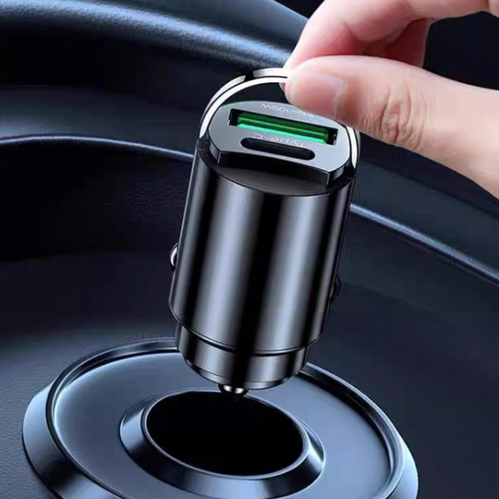 Ukryta ładowarka samochodowa USB z dwoma portami