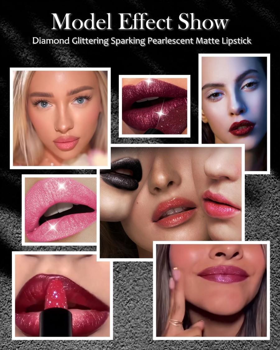 💥 Kup 1, a drugi dostaniesz gratis 💋 Błyszczyk do ust Diamond Lip Gloss Glitter Lipstick Waterproof 🥰🎁