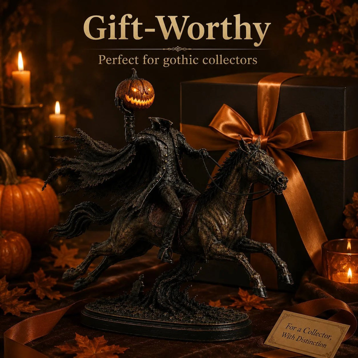 Figurka LED Jeźdźca Bez Głowy Midnight Chase – dekoracja na Halloween
