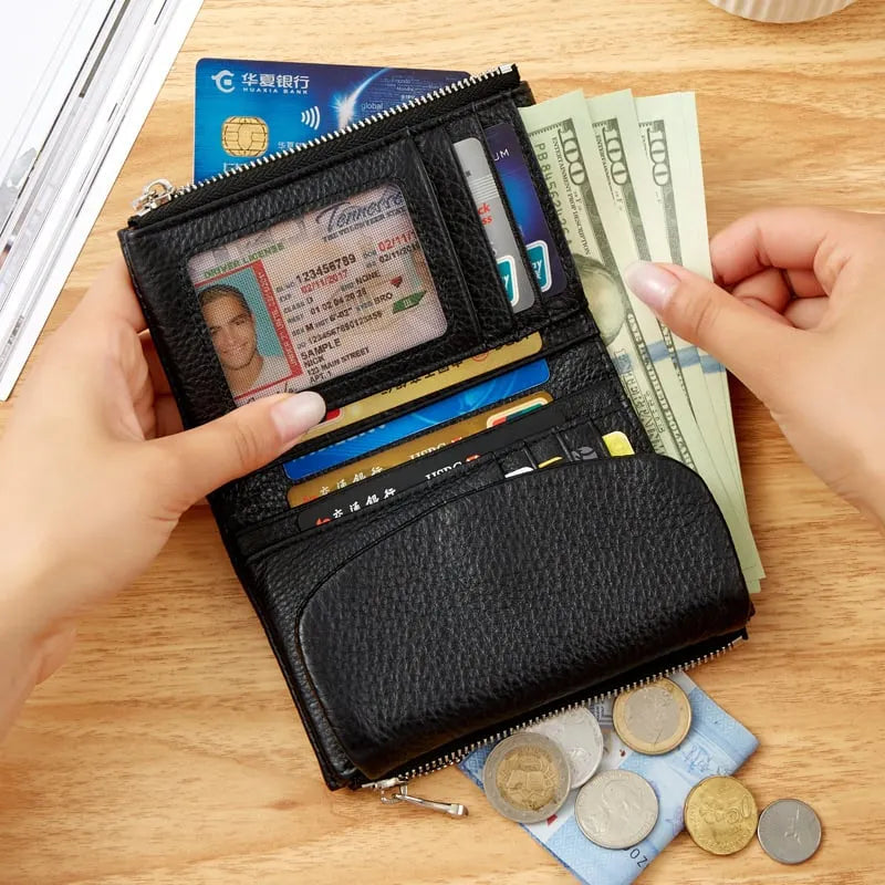 🔥⏰Unisexowy portfel RFID Pebble ze skóry naturalnej🔥