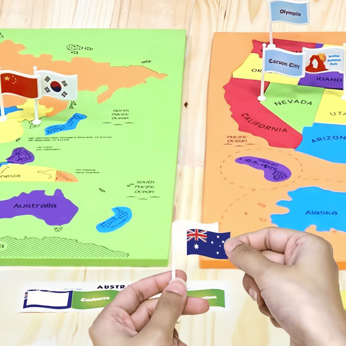 🔥🌍 Zestaw puzzli z mapą świata i USA