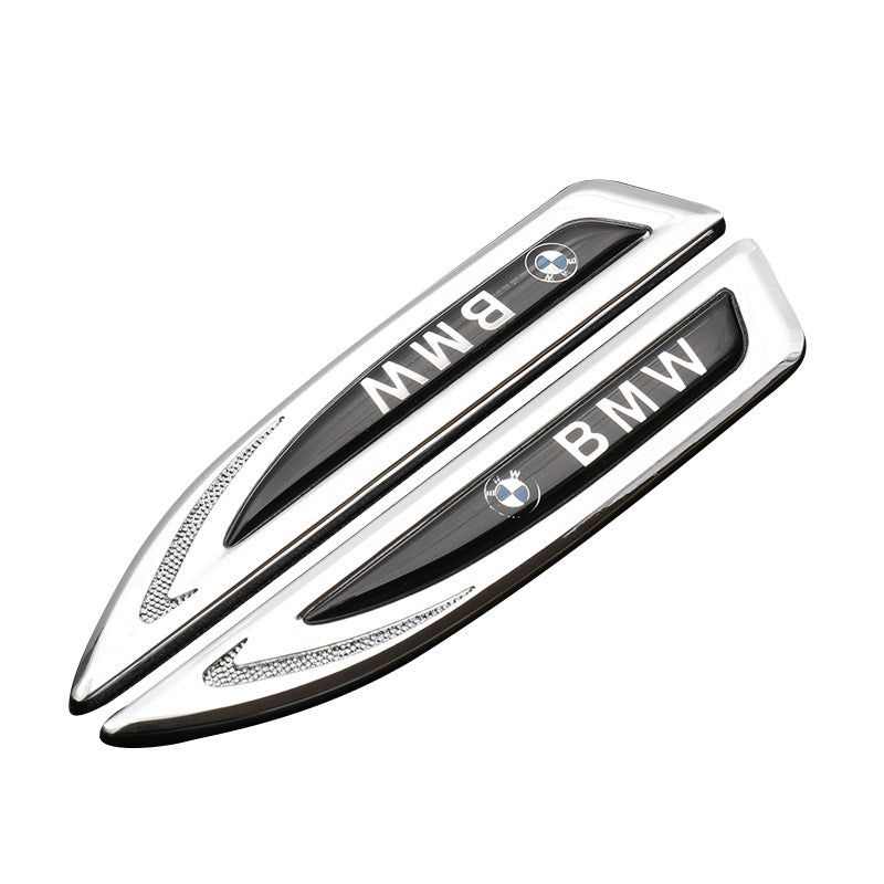 Naklejka samochodowa uniwersalna z logo, metalowa, personalizowana (2 szt.)