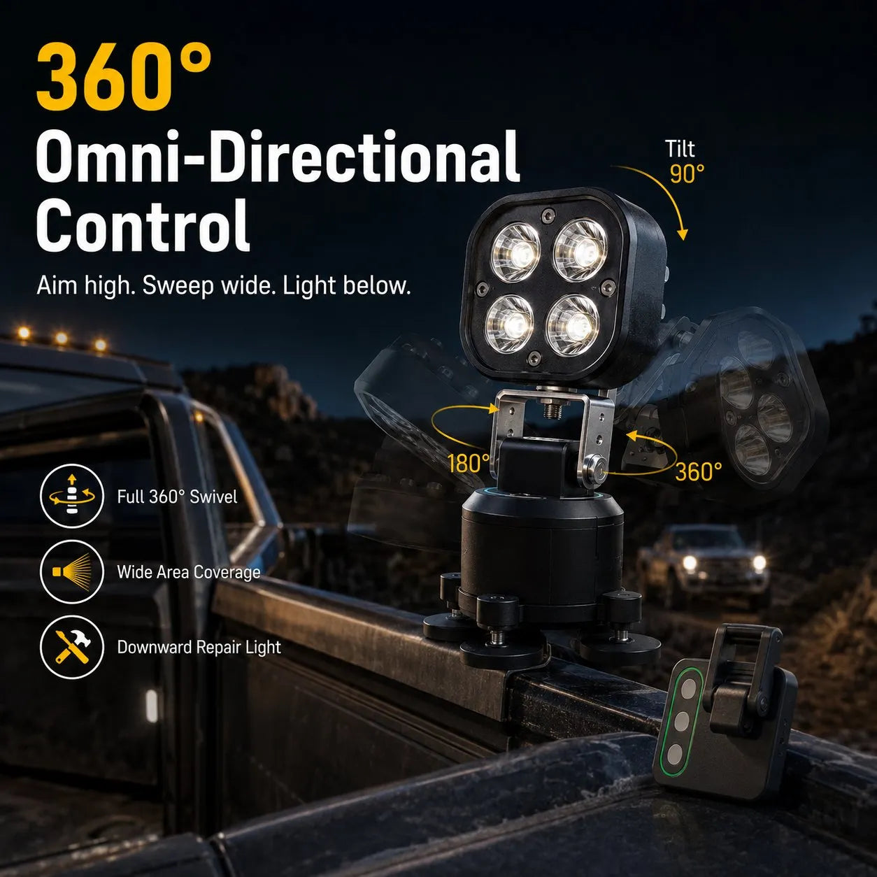 🏕️ Wielokierunkowa magnetyczna lampa LED typu pod