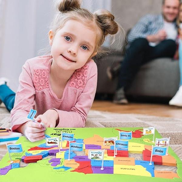🔥🌍 Zestaw puzzli z mapą świata i USA