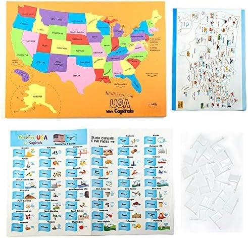 🔥🌍 Zestaw puzzli z mapą świata i USA