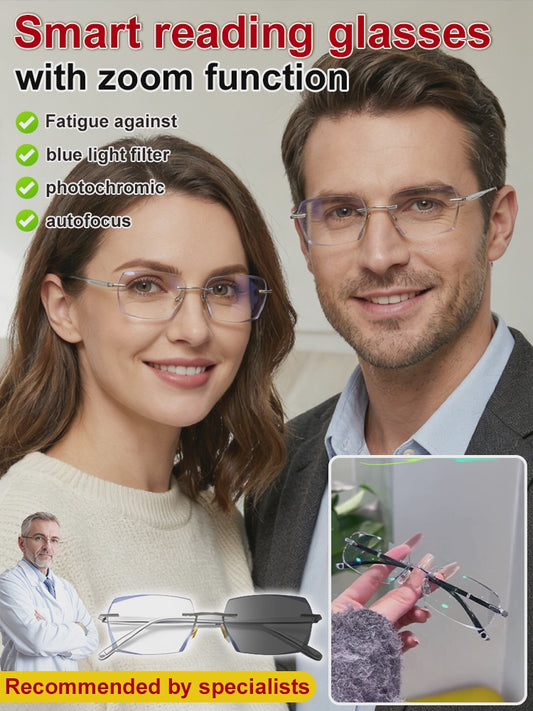 【Współtworzone przez projektantów】Okulary do czytania Gypsophila Smart Zoom i zmieniające kolor