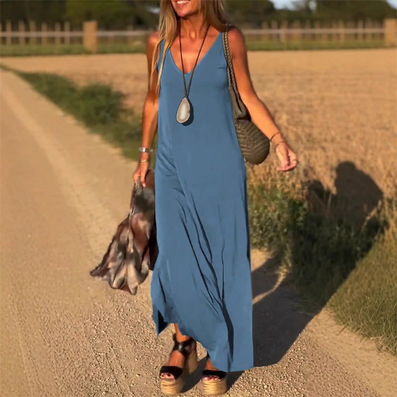 🔥👗Długa sukienka damska z dekoltem w kształcie serca