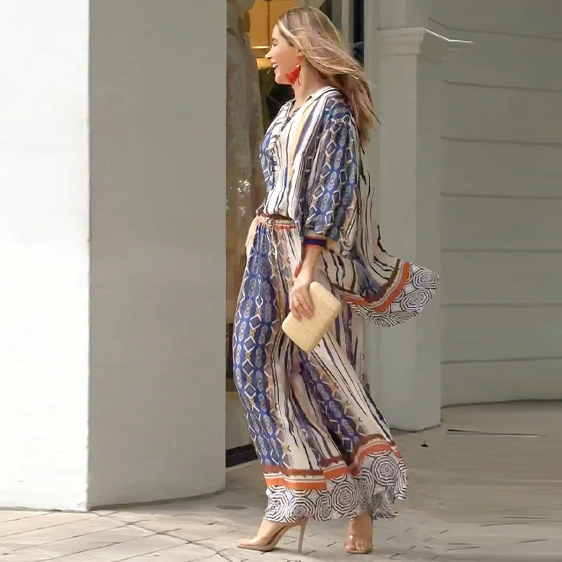 Elegancki dwuczęściowy zestaw w stylu boho dla kobiet