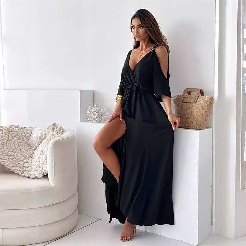 【💖Nowości 2025】👗Elegancka, seksowna sukienka dla kobiet z spiczastym dekoltem