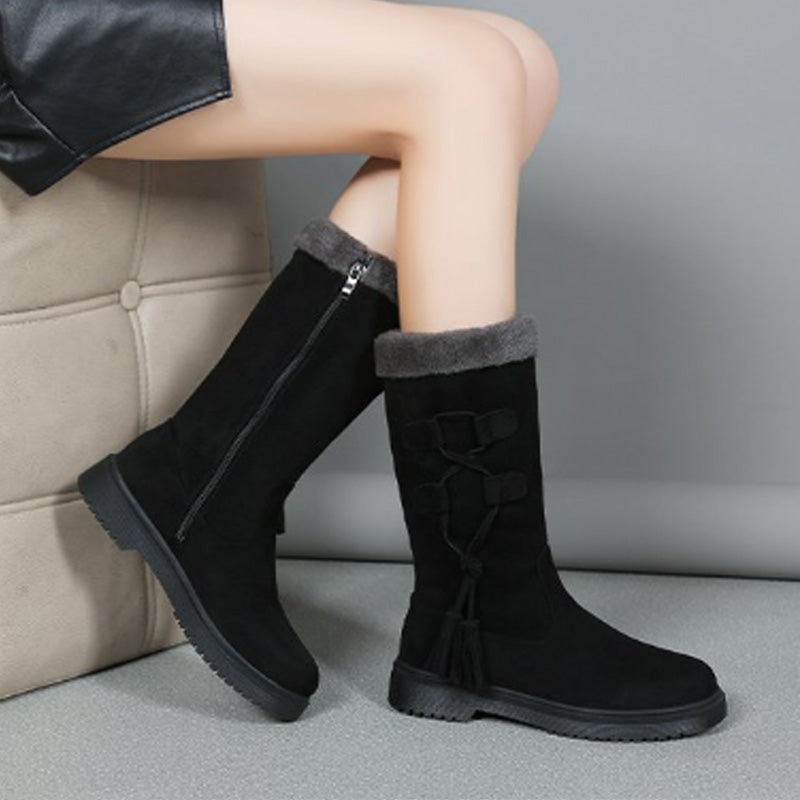 👢Ciepłe damskie buty do połowy łydki z bocznym zamkiem błyskawicznym