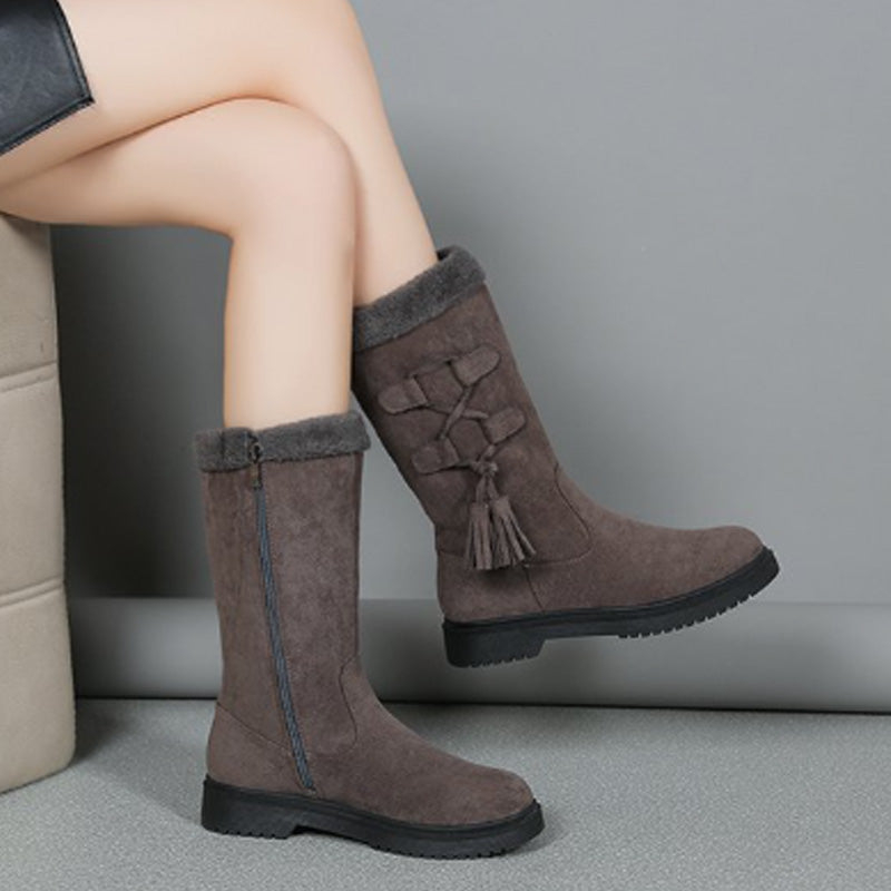 👢Ciepłe damskie buty do połowy łydki z bocznym zamkiem błyskawicznym