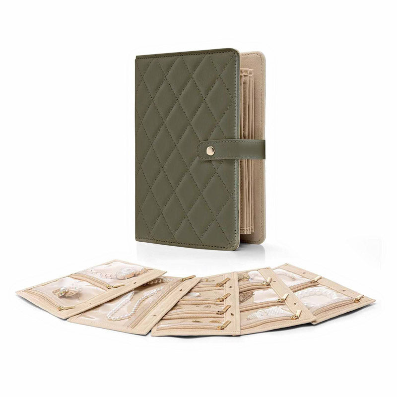 Elegancka przenośna torba do przechowywania biżuterii w kratkę