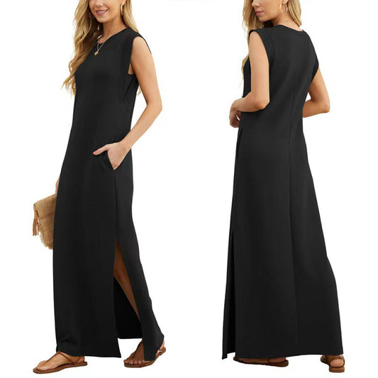 👗Damska sukienka casualowa bez zagnieceń, z odcięciem na dole✨