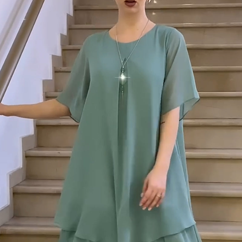 🔥👗 Luźna damska sukienka w jednolitym kolorze