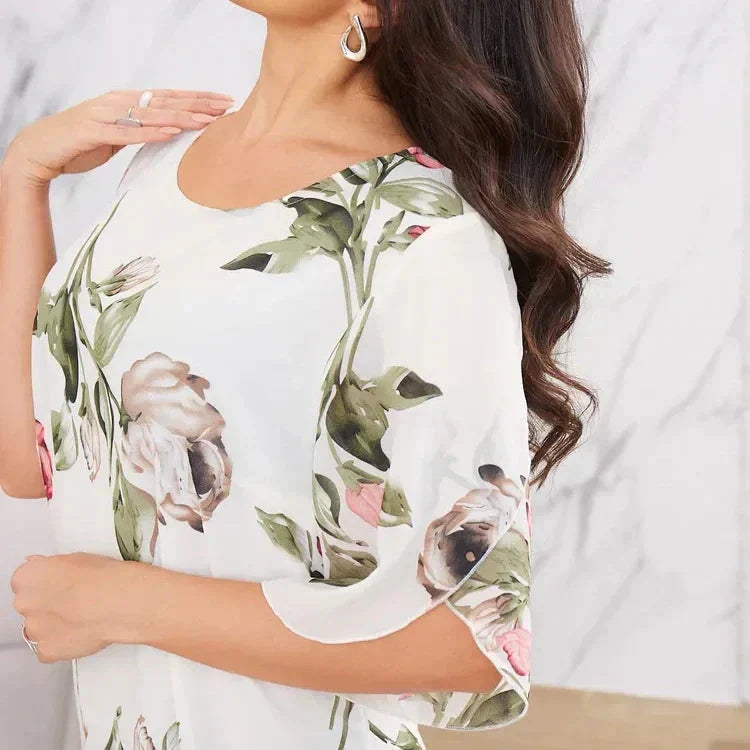 HOT 50% 👗 Sukienka z szyfonu Blush Petal Glow