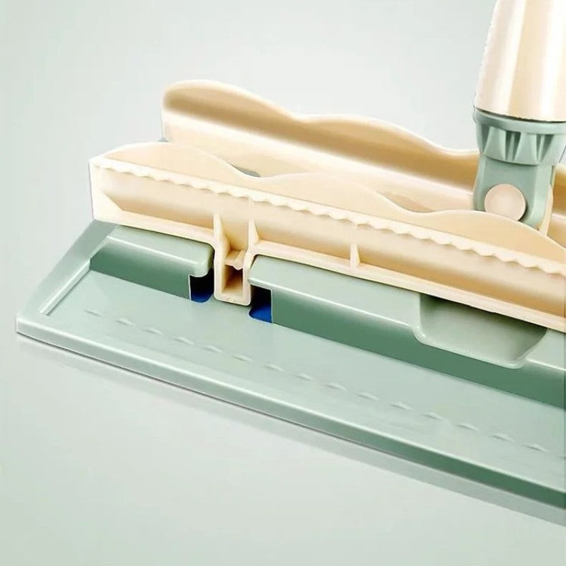 Duży płaski mop z prętem ze stali nierdzewnej