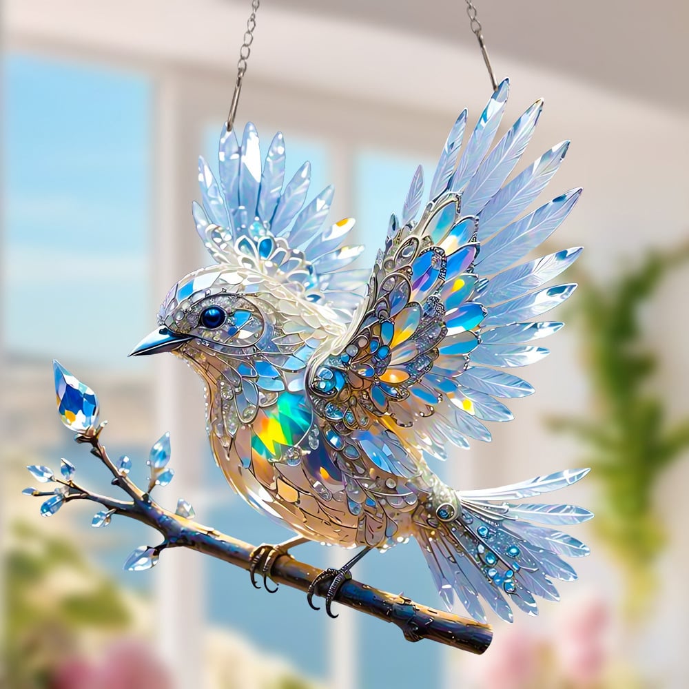 🎁🐦Biżuteria artystyczna Crystal Sky Bluebird Colour