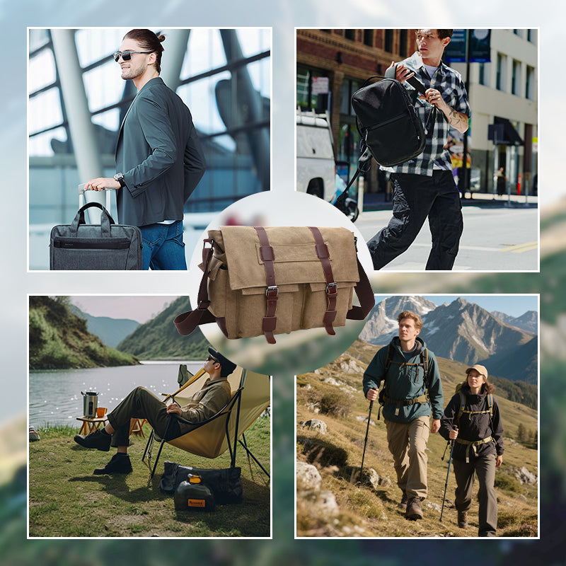 Męska płócienna torba na ramię o dużej pojemności