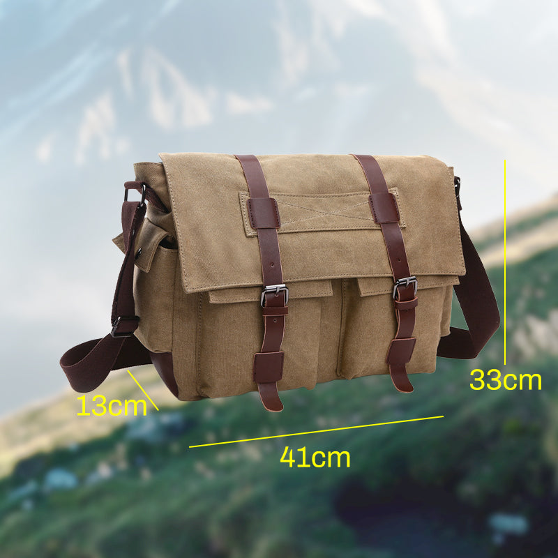 Męska płócienna torba na ramię o dużej pojemności