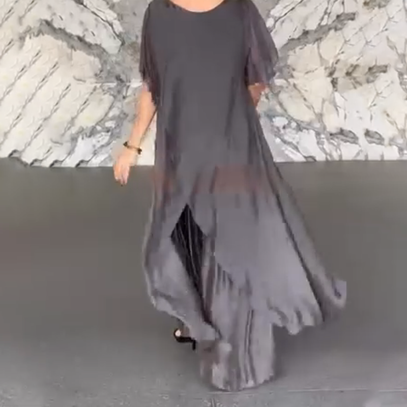 🛍️✨ Damski komplet składający się z nieregularnej bluzki i lekkich spodni