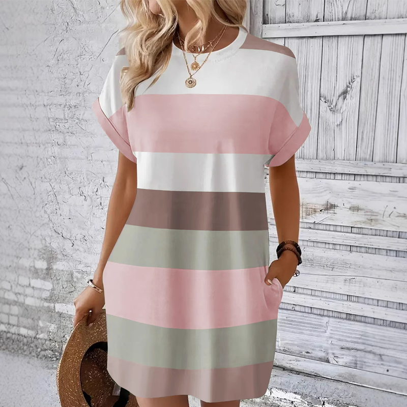 👗Sukienka damska casual z okolicznicem rundym