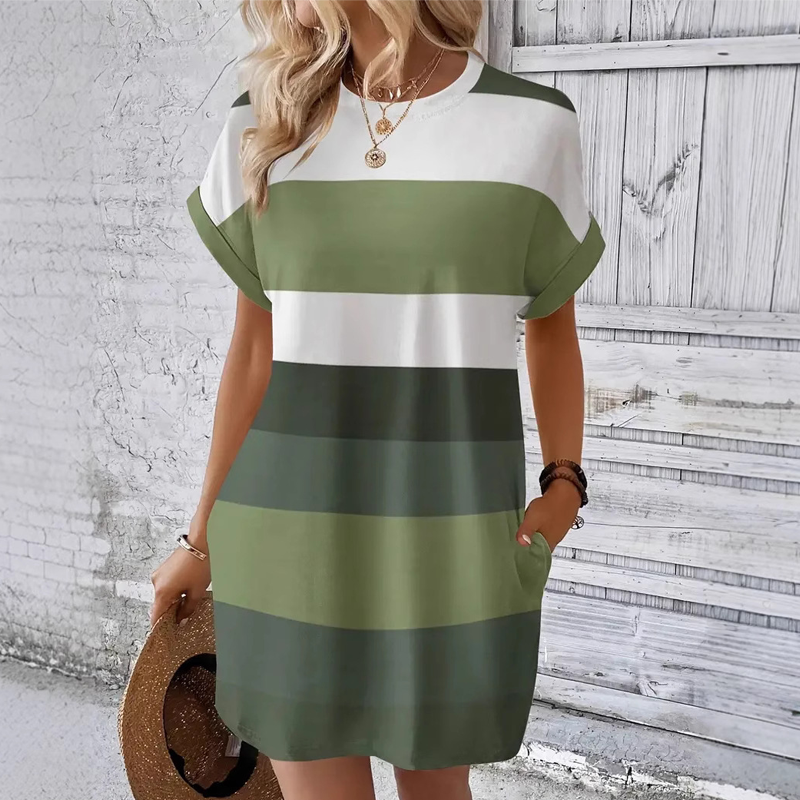 👗Sukienka damska casual z okolicznicem rundym