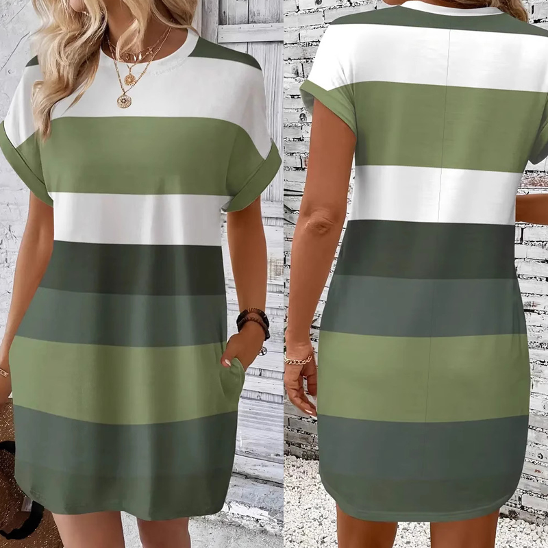 👗Sukienka damska casual z okolicznicem rundym
