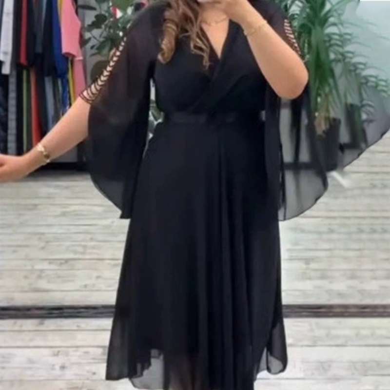👗 Elegancka sukienka z dekoltem w serek dla kobiet