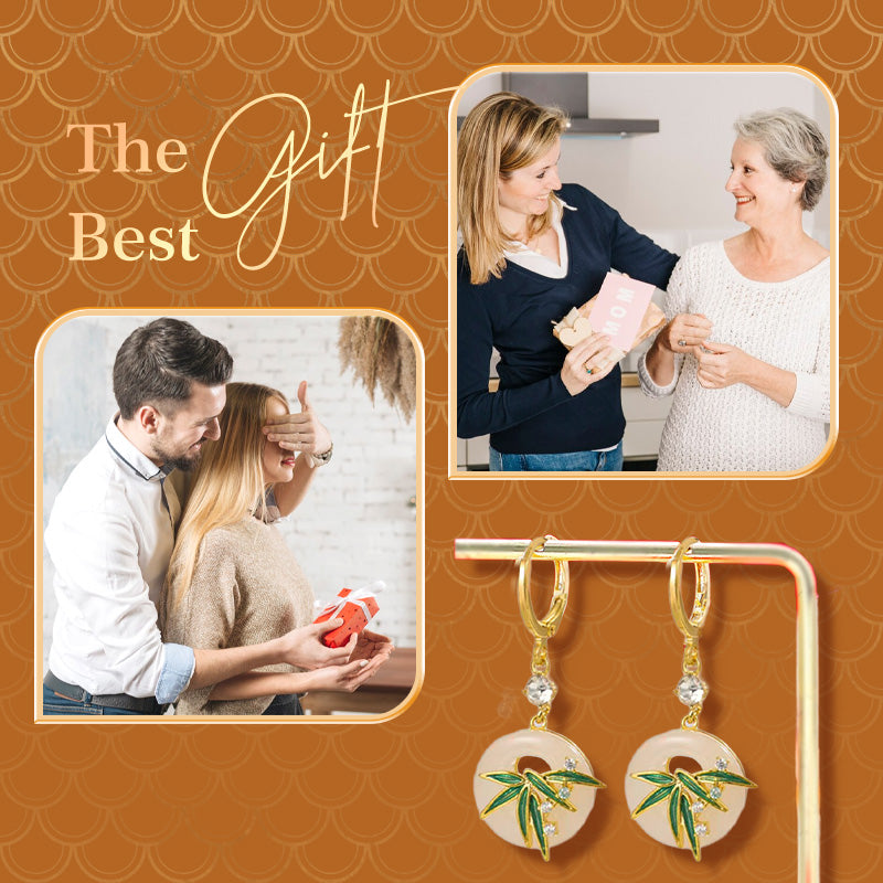 Nowoczesne kolczyki i naszyjnik z bambusa w stylu orientalnym