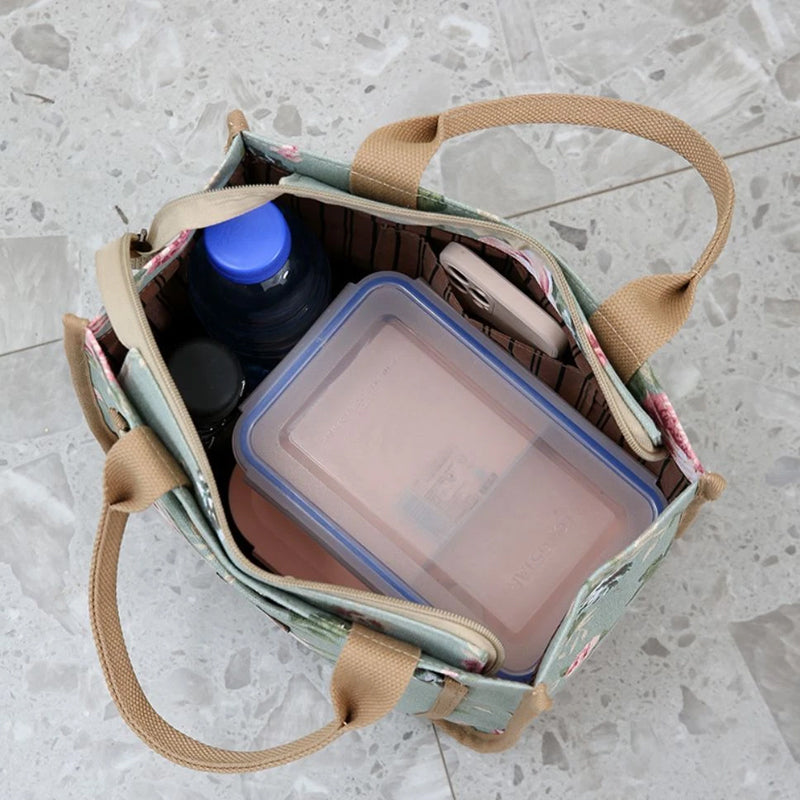 🌺Torba na lunch z nadrukiem kwiatowym dla kobiet