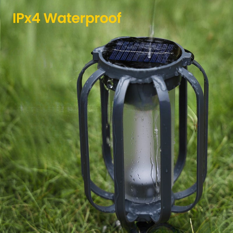Zewnętrzna lampa solarna kempingowa o klasie ochrony IPX65