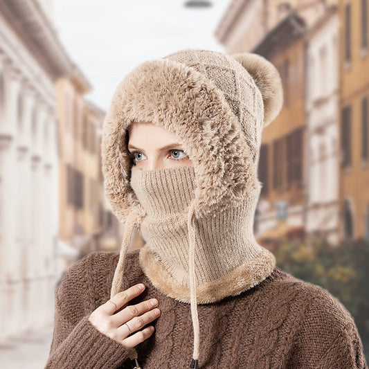 🔥Damska ciepła czapka pulowerowa 3 w 1