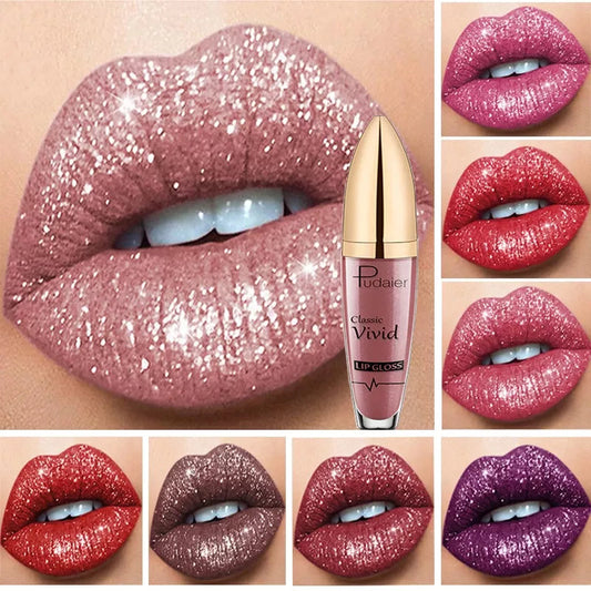 💥 Kup 1, a drugi dostaniesz gratis 💋 Błyszczyk do ust Diamond Lip Gloss Glitter Lipstick Waterproof 🥰🎁