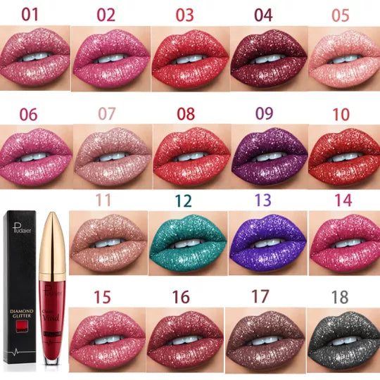 💥 Kup 1, a drugi dostaniesz gratis 💋 Błyszczyk do ust Diamond Lip Gloss Glitter Lipstick Waterproof 🥰🎁
