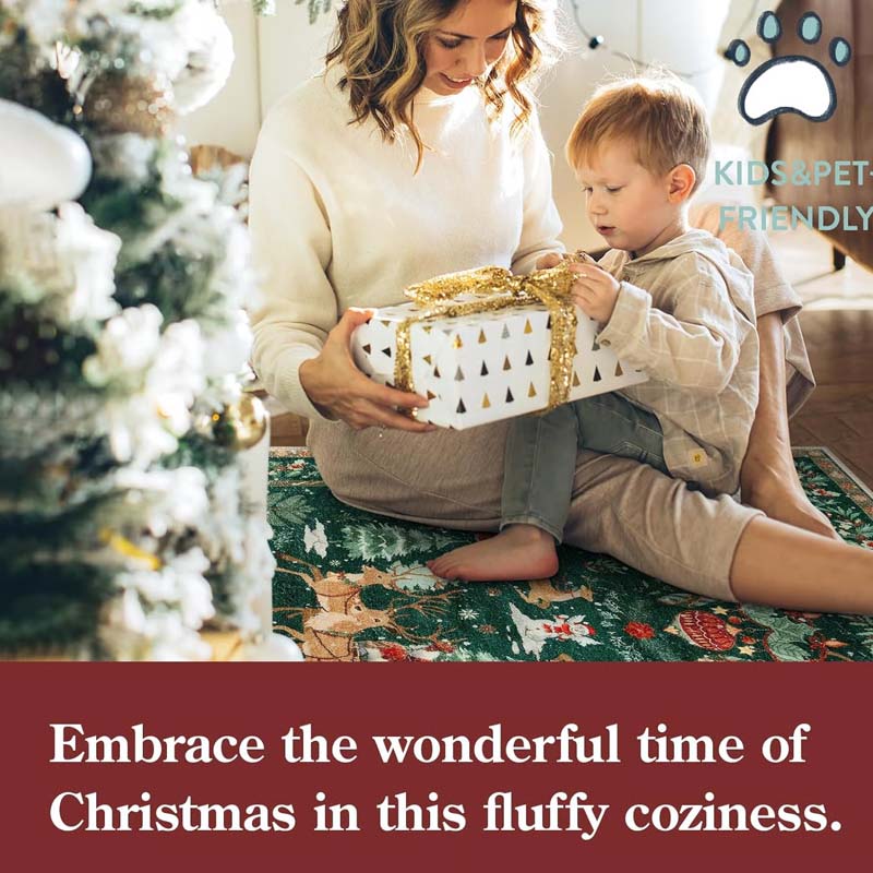 Miękki, antypoślizgowy dywan świąteczny do dekoracji wnętrz