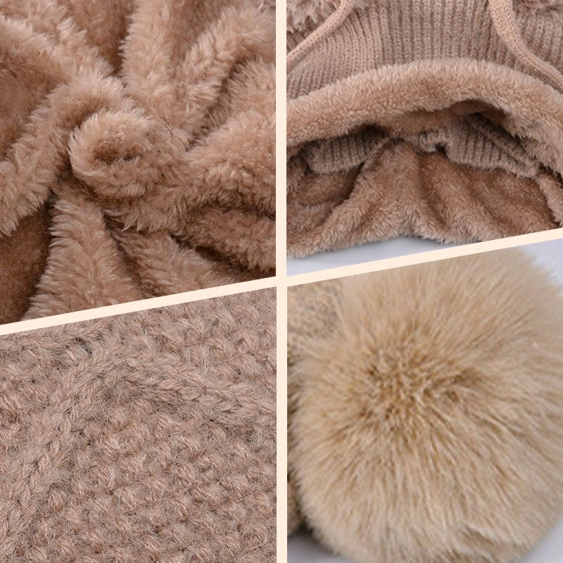 🔥Nowa oferta – stylowa, gruba czapka zimowa z dzianiny – z ciepłą osłoną na twarz i szalikiem