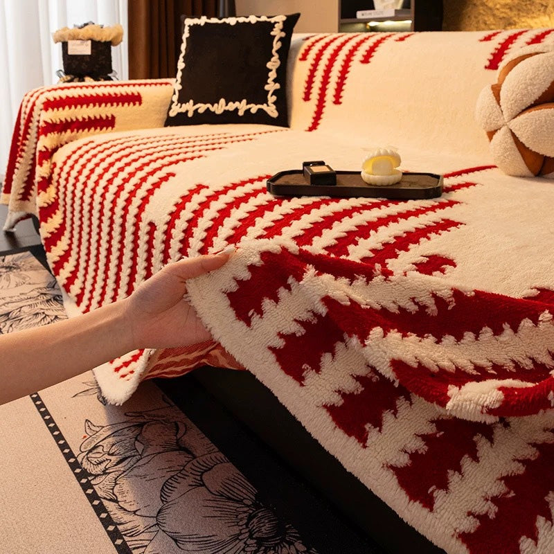 Miękka, antypoślizgowa narzuta na kanapę z pluszu