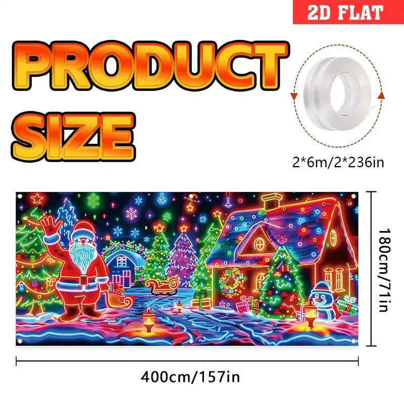 🎄Świąteczna wyprzedaż - 40% ZNIŻKI! Świąteczny baner na drzwi garażowe