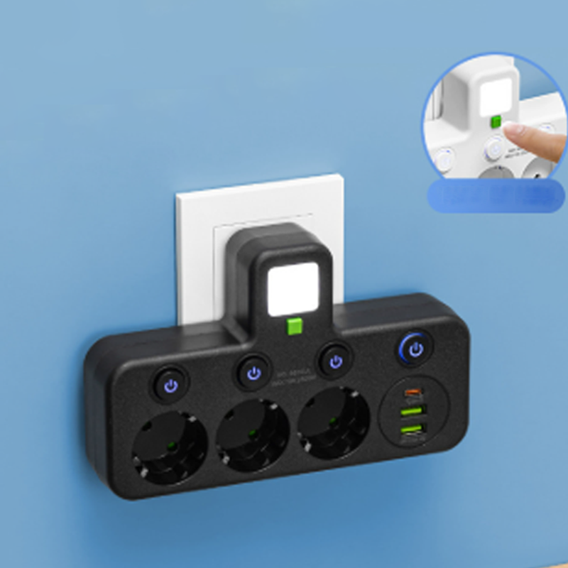 🔌⚡Inteligentny kabel zasilający z portami USB (wtyczka EU)