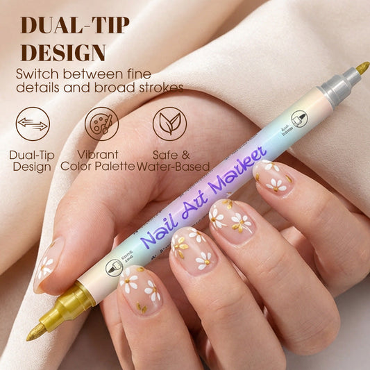 🎨 Długopisy do zdobienia paznokci dostępne w zestawie – łatwy manicure i pedicure DIY w domu