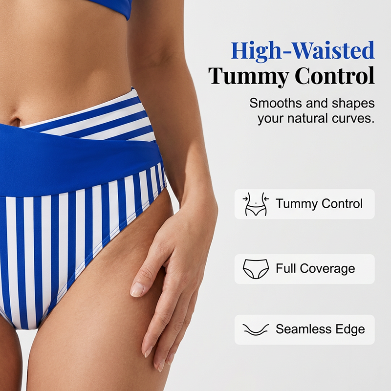 👙 Bikini w blokach kolorów S-3XL: stylowy i modelujący dwuczęściowy kostium kąpielowy 🌊