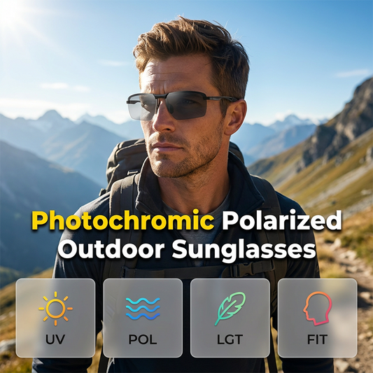 🕶️☀️Okulary przeciwsłoneczne zewnętrzne fotochromowe polaryzowane – Dostosowują się do światła, redukują odblaski