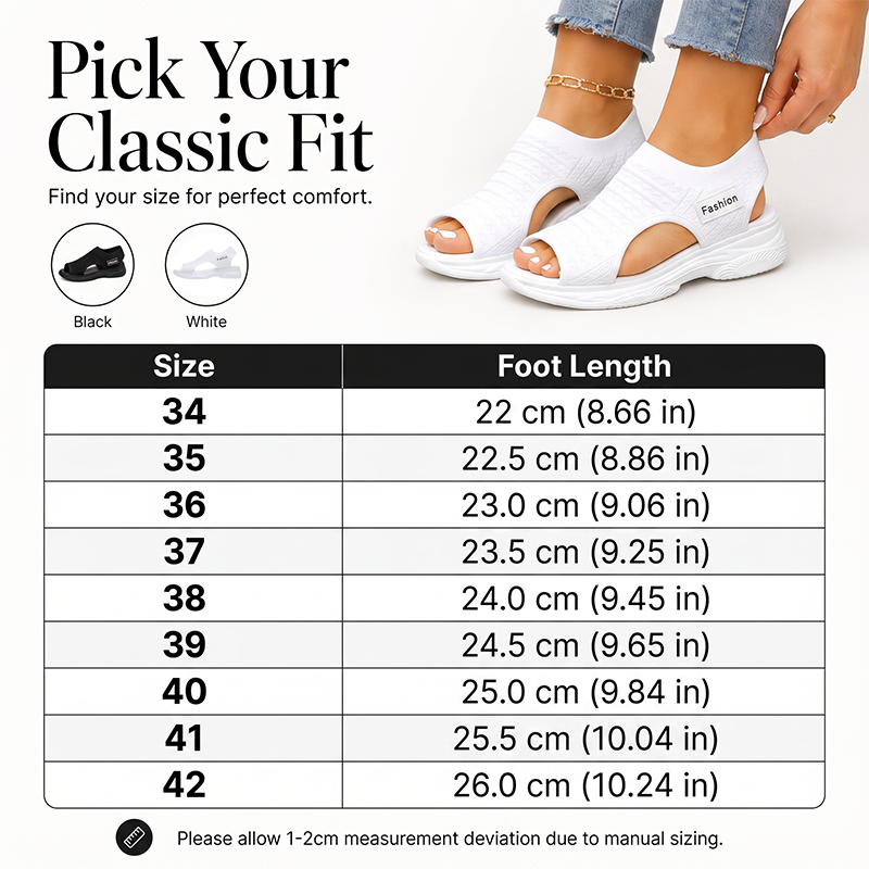 👡Sandały damskie z platformą 4,5 cm i dzianiną - 2 kolory, rozmiary 35-42