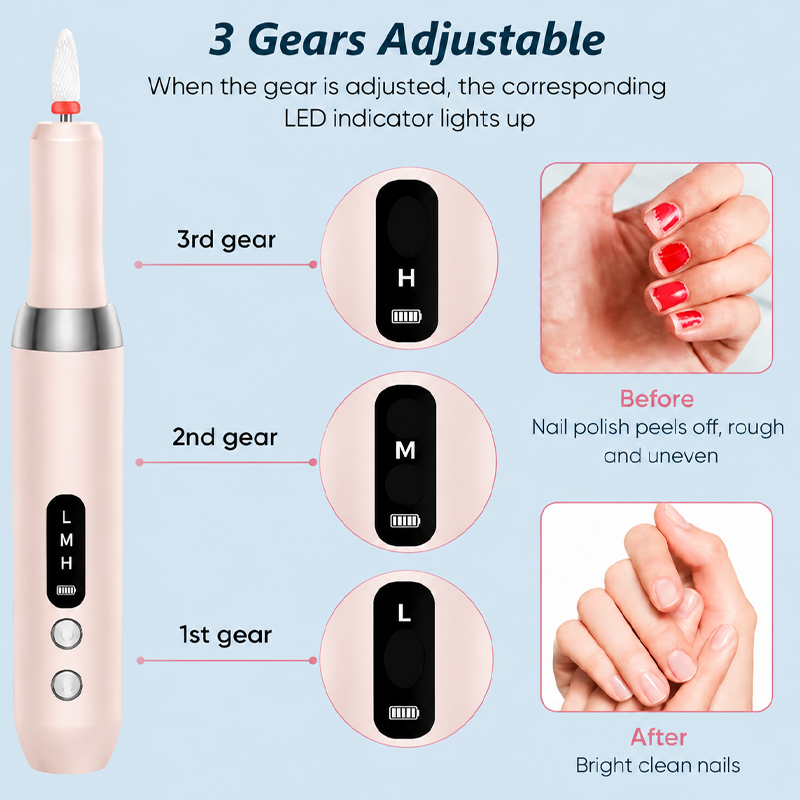 💅🔋 Bezprzewodowy manicure elektryczny z podstawką ładującą – ciesz się profesjonalnym manicure w domu! | Przenośny, akumulatorowy, gotowy do użycia w każdej chwili ✨