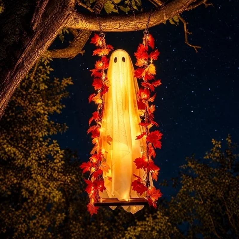 🎃👻 Dekoracja LED w kształcie ducha na Halloween 🍁