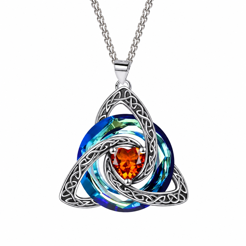💎 Keltikus csomós nyaklánc – szív alakú cirkónia, 12 színben, állítható hosszúságú. Egy elegáns ajándék a kedvesednek! ✨💖